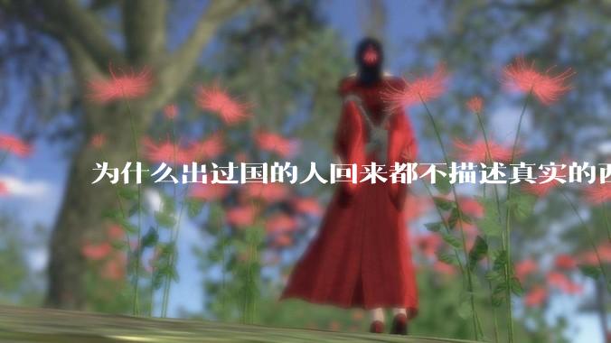 为什么出过国的人回来都不描述真实的西方百姓生活？